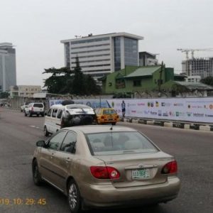 Long Banner Before ONIRU Estate Gate Lekki, Lagos