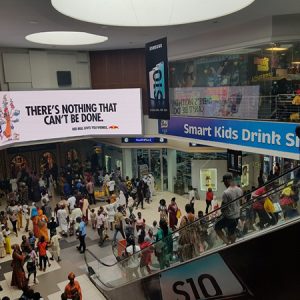 Curved Video Wall Board Dominating Centre of the Mall Ikeja City Mall Lagos
