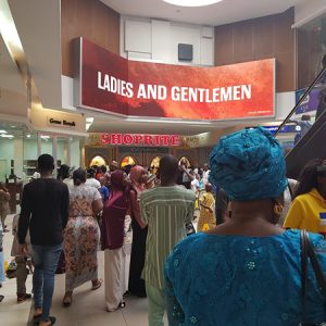 Curved Video Wall Dominating Centre of the Mall, Ikeja Lagos