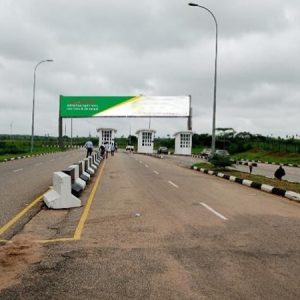 Cross Gantry at the main entrance Asaba International Airport Delta State