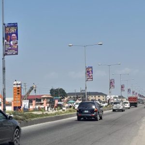 Lamppoles Along Abraham Adesanya Roundabout Lekki-Epe Expressway, Lagos