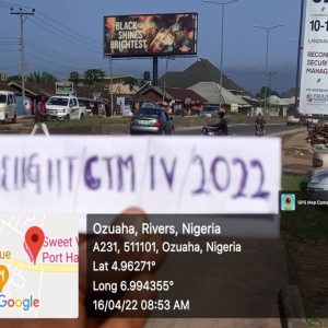 Unipole Billboard Along Iguruta-Ali Airport Road Omagwa, Portharcourt