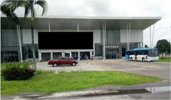 Static Wallmount Billboard by Terminal Building Façade NAF Base Portharcourt, Rivers State