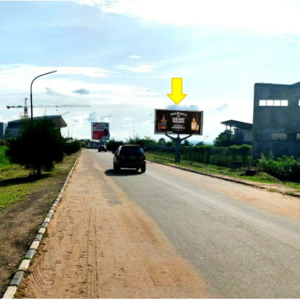 Backlit Billboard before Exit Junction Facing Passengers Exiting the Airport Asaba International Airport, Delta State