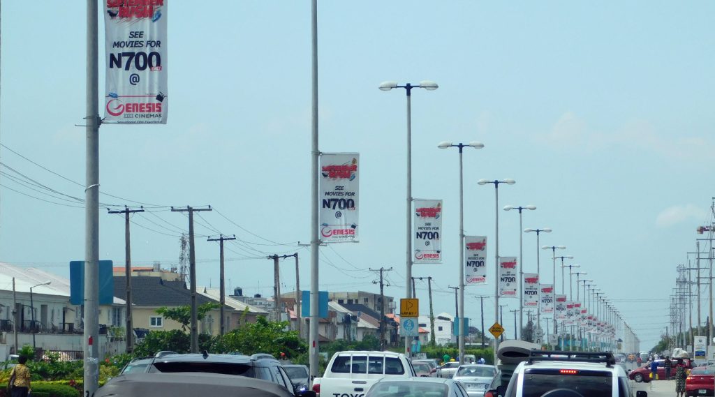 lamp pole advertising in Lagos