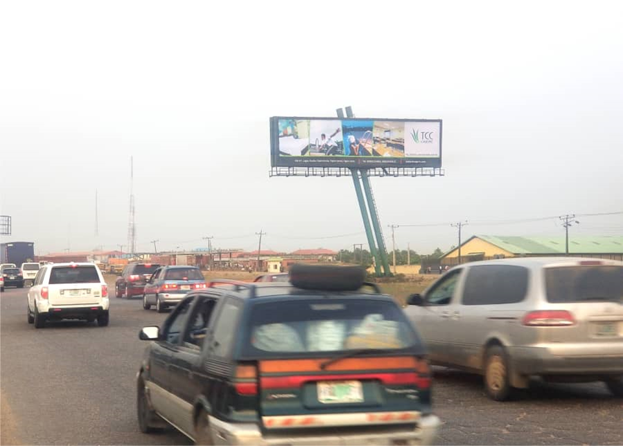 Unipole Billboard at Ojodu Berger 2face Static, ikeja Lagos State. 1 Billboard-2face Static Unipole Berger, Lagos State.