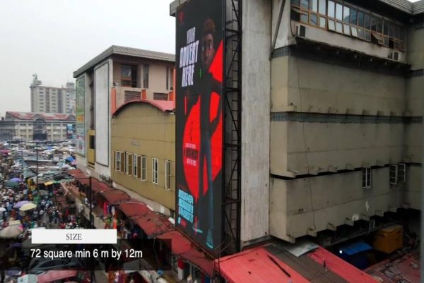 LED Billboard at Martin Street,  Marina Market  Lagos State.