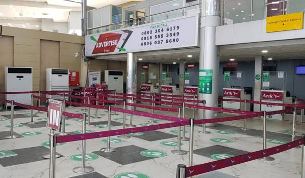 Backlit Billboard at Lintel Above Arik Check-in Counters, Lagos State