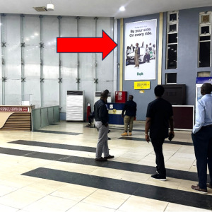 Wallmount Billboard By The Arrival Waiting Area , Lagos