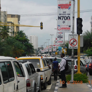 Lamppoles at Adeola Odeku Street, Victoria Island, Lagos State.