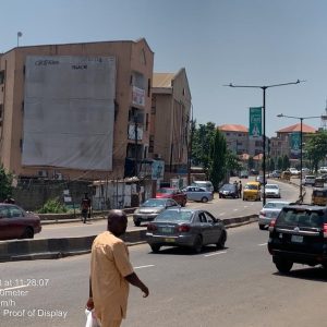 Wall Drape Billboard after County Hospital, Ogunnusi Rd, Ogba Ikeja, Lagos