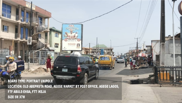 Portrait Billboard Agege Market, Old Abeokuta Road, Lagos State