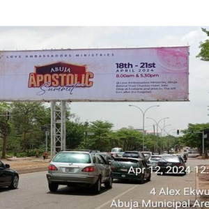 Eyecatcher Billboard Obafemi Awolowo Way, Opp. Polaris Bank, Abuja.