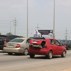 Unipole Billboard Airport Road, Lugbe by Cancer Center Abuja.