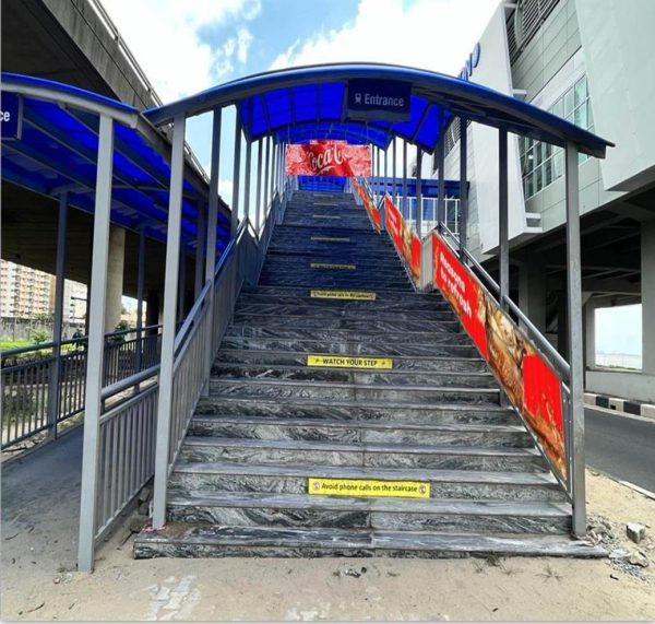 Pedestrian Bridge Hand Railing Billboard Marina Station, Lagos
