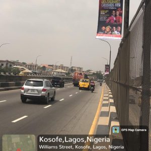 Lamp poles Entrance to third mainland Bridge From Oworoshoki, Lagos State