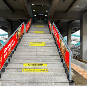 Billboard Branding of Hand Railing in Mile 2 Station Platform 1 & 2 Entrance Exit B, Lagos