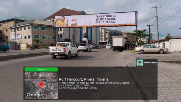 Gantry Billboard Trans Amadi Before Garrison Roundabout, PH, Rivers State