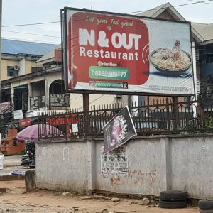 48 Sheet Billboard In n out restaurant by Ebenezer junction, Benin, Edo State