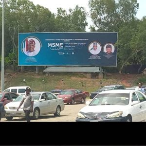 Large Format Billboard Airport exit route facing traffic from Airport to town, Abuja
