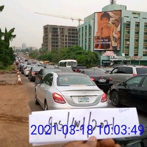 Portrait Billboard Along Central Area By Theodak Plaza  Ftf Airport,Abuja