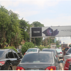 Gantry Billboard Aminu Kano FTF  Bannex /EFAB  Plaza, opposite Zenith Bank,  Wuse 2 Abuja.