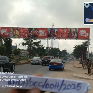 Gantry Billboard Ilesa garage road by dangote cement depot Akure, Ondo State