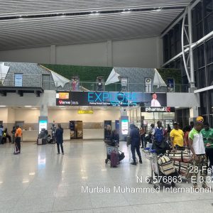 LED Billboard Departure hall, facing check in counters, MMIA 2, Lagos