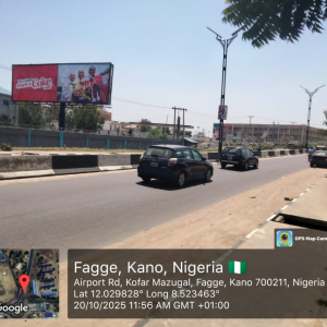Unipole Billboard Airport Road By Haji Camp Roundabout Ftf Ashton Road, kano State