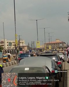 Lamppoles in Ogunlana Roundabout Towards Akerele Extension, Lagos