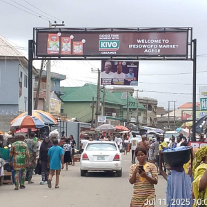 Gantry Billboard IFESOWAPO Agege Market by royal stream filling station, Lagos