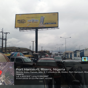 Unipole Billboard Olu-Obasanjo Way Ikoku Spare Parts Market Port Harcourt, Rivers State