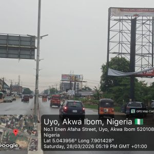 Portrait Billboard Along Ikot Ekpene Road by LG show room, Uyo