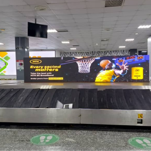 Led Billboard On The Carousel Line 9 Facing Passenger Picking Up Baggages, Airport , Lagos