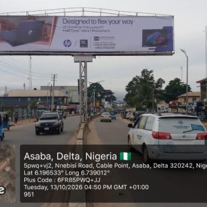Eyecatcher Billboard Asaba by nnebise road asaba town, Asaba, Delta State
