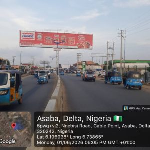 Eyecatcher Billboard Nnebisi Road by Ogbogongo Market ftf Ogbogonogo FTT Cable Market, Asaba, Delta State.
